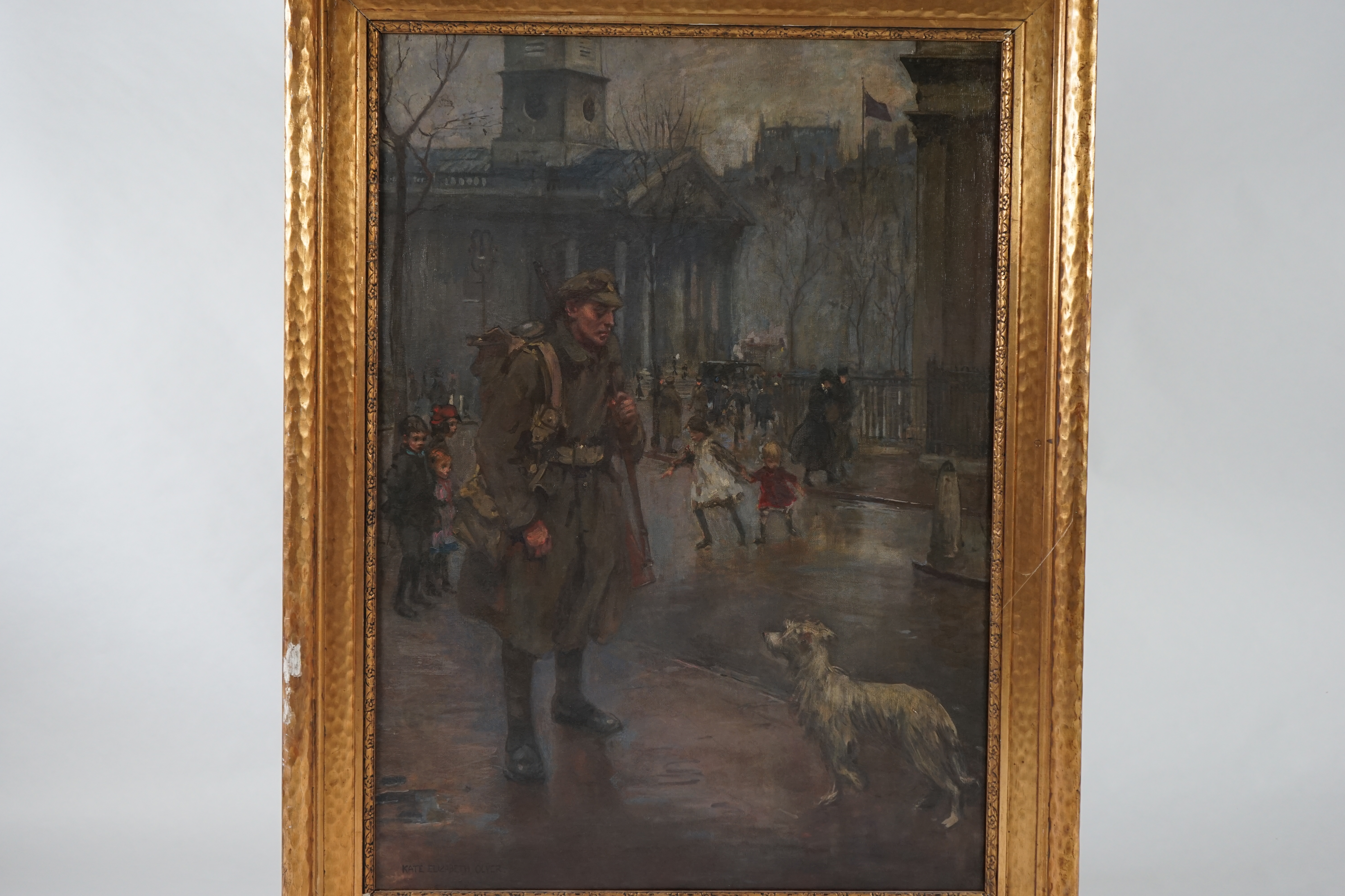 Kate Elizabeth Olver (British, 1881-1960), 'Return from the front, 1916', oil on canvas, 137 x 99cm